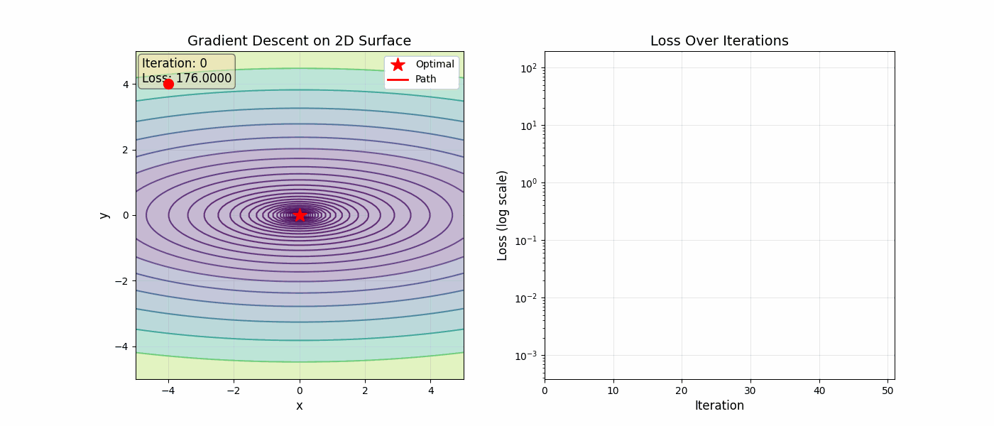 2D Gradient Descent Animation