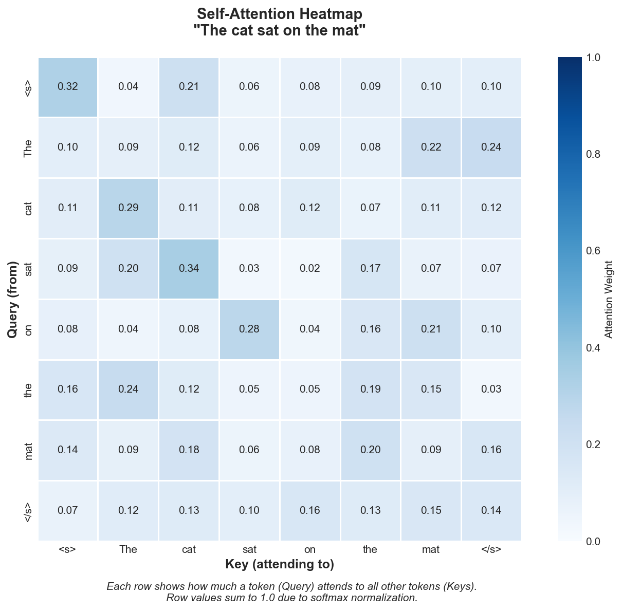 Self-Attention Heatmap